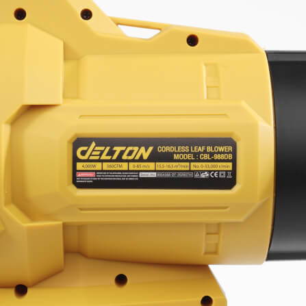เครื่องเป่าใบไม้ไร้สาย (พร้อมแบตเตอรี่) DELTON รุ่น CBL-988DB 4,000 วัตต์_4